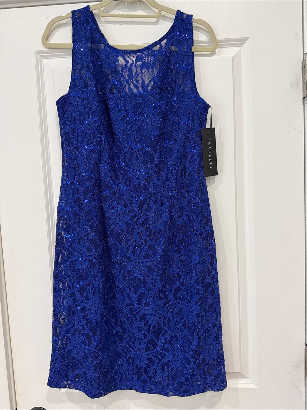 Scarlett Royal Blue Lace Sequin Cocktail Dress Size 12 NWT